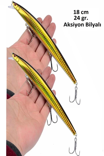 2 Adet 18cm 24gr.Rapala Lures  Balık Yemi Yapay Yem Suni Yem Maket Balık Jig Yem - 4