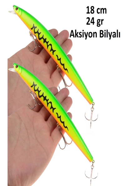2 Adet 18cm 24gr.Rapala Lures  Balık Yemi Yapay Yem Suni Yem Maket Balık Jig Yem - 8