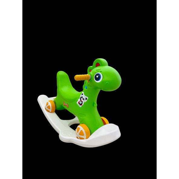 Sallanan Yeşil Dinazor Sallanan ve Tekerlekli Dino - Resim 2