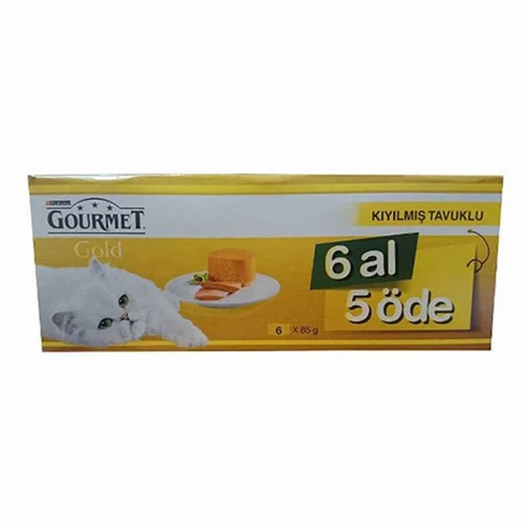 Gourmet Gold Kıyılmış Tavuklu Yetişkin Kedi Konservesi 6 Al 5 Öde