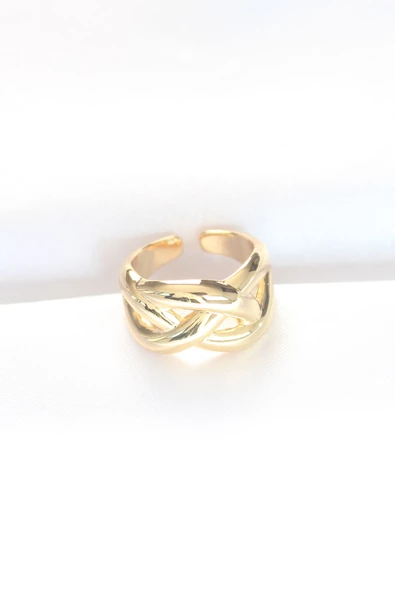 Düğüm Model Gold Renk Ayarlanabilir Yüzük - TJ-BYK3126 - Resim 2