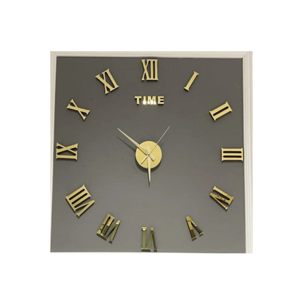 Dekoratif 3d Duvar Saati Pleksi Ayna Roma Rakamlı Büyük Boy Şık Ve Modern - 3