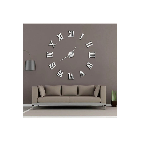 Dekoratif 3d Duvar Saati Pleksi Ayna Roma Rakamlı Büyük Boy Şık Ve Modern Tasarım - 3