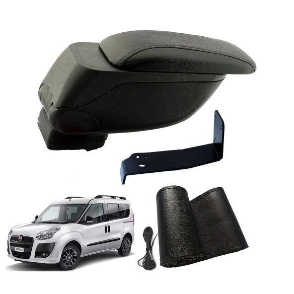 3 Tıkla Eko Set Fiat Doblo 2014 Geniş Hacimli  Delmesiz Çelik Ayaklı  Kolçak ve Direksiyon Kılıfı
