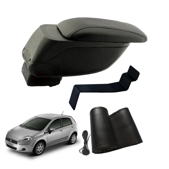 3 Tıkla Eko Set Fiat Grande Punto 2005 Geniş Hacimli  Delmesiz Çelik Ayaklı  Kolçak ve Direksiyon Kılıfı