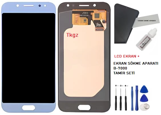 Samsung Galaxy J5 PRO - SM-J530F Lcd Ekran Dokunmatik Orijinal Kalite MAVİ + B-7000 + TAMİR SETİ - 1
