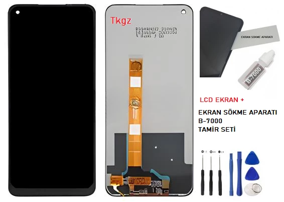 Oppo Realme 7 Lcd Ekran Dokunmatik Orijinal Kalite + B-7000 + TAMİR SETİ ürün görseli 1