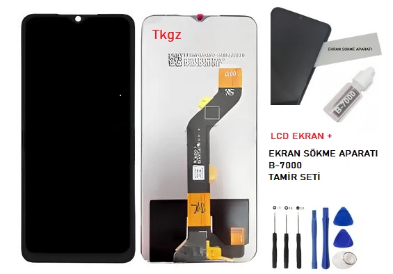 Tecno Spark 9T Lcd Ekran Dokunmatik Orijinal Kalite + B-7000 + TAMİR SETİ ürün görseli 1