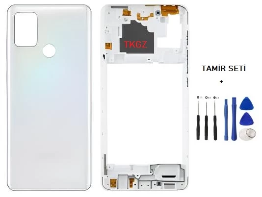 Samsung Galaxy A21S  - SM-A217F FULL Kasa Arka Kapak Takım BEYAZ - TAMİR SETİ