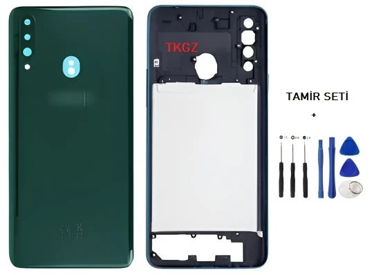 Samsung Galaxy A20S  - SM-A207F FULL Kasa Arka Kapak Takım YEŞİL - TAMİR SETİ