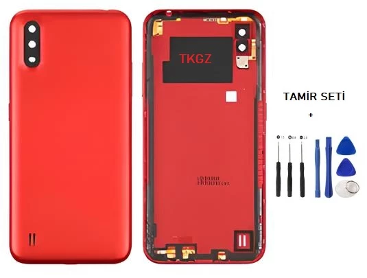 Samsung Galaxy A01  - SM-A015 FULL Kasa Arka Kapak Takım KIRMIZI - TAMİR SETİ