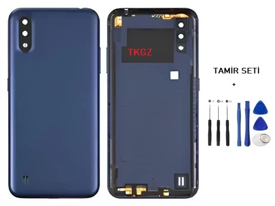 Samsung Galaxy A01  - SM-A015 FULL Kasa Arka Kapak Takım MAVİ - TAMİR SETİ