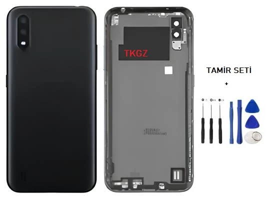 Samsung Galaxy A01  - SM-A015 FULL Kasa Arka Kapak Takım SİYAH - TAMİR SETİ