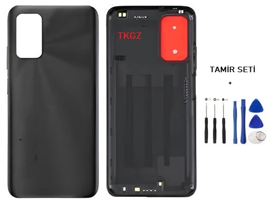 Xiaomi Redmi 9T FULL Kasa Arka Kapak Yan Tuş Takımı SİYAH - TAMİR SETİ