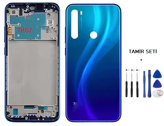 Xiaomi Redmi NOTE 8 FULL Kasa Arka Kapak Takım MAVİ - TAMİR SETİ