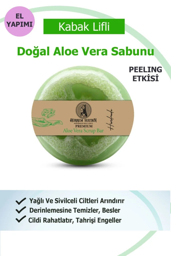 Hürrem Sultan Doğal Kabak Lifli Aloe Vera Sabunu 130 Gr