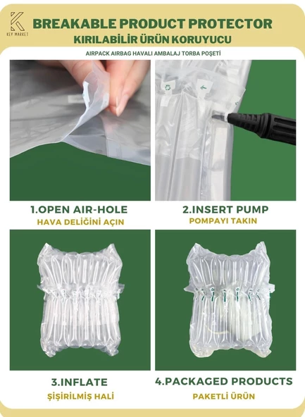 50 Adet-Paket 30x30 cm Airpack Ambalaj Torbası Airbag Havalı Poşet Dayanıklı Paketleme - 4