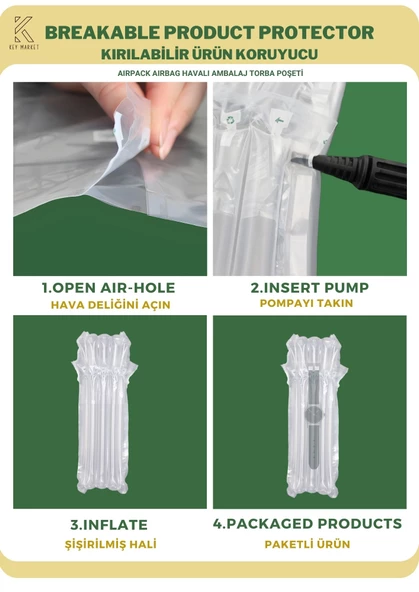 20 Adet-Paket 15x23 cm Airpack Ambalaj Torbası Airbag Havalı Poşet Dayanıklı Paketleme - 3