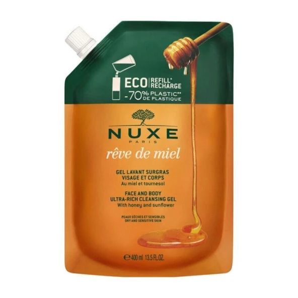 Nuxe Reve De Miel Face And Body Ultra Rich Cleansing Gel 400 Ml - Refill