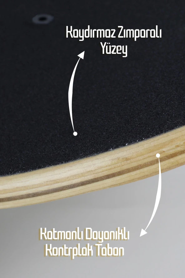 Kemik Teker Kaykay Semi-PRO 8 Katman Yüzey Zımparalı Kaymaz Skateboard 80 cm Canadian Maple - 5