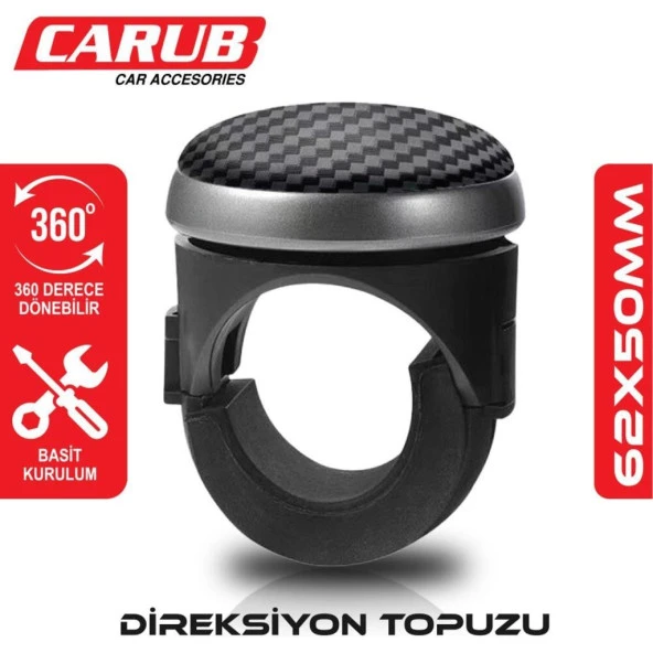 360° Döner Siyah Direksiyon Topuzu - 2