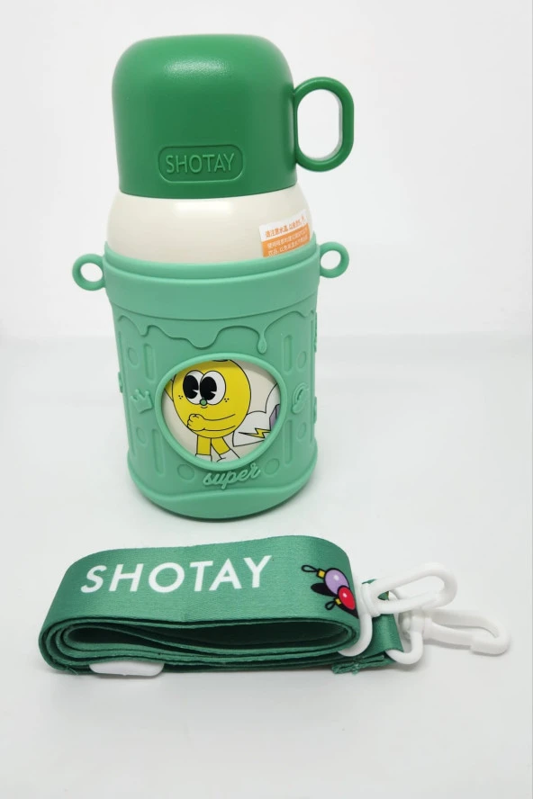 Shotay ST-8817 Cartoon 480ML Termos Matara Yeşil