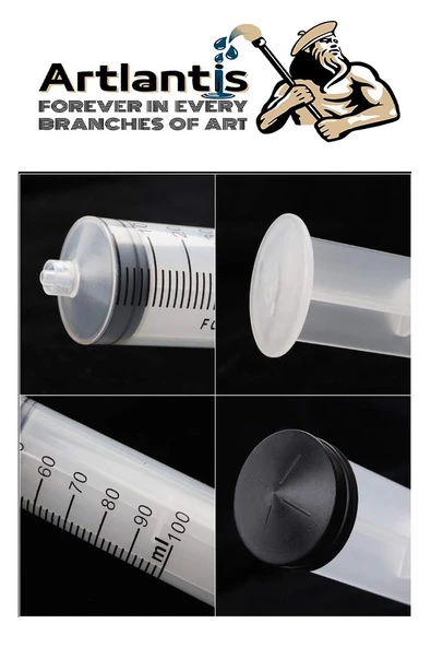 Plastik Şırınga Hortumlu Büyük 60 ml 1 Paket Sıvı Emme Enjektörü Okul Deney Evcil Hayvan Besleme - 4