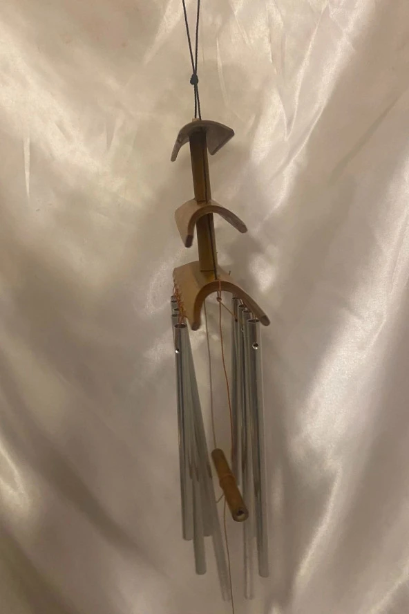 Deprem Zili Çanı Rüzgar Çanı Zili Feng Shui Ejderha Yılı Koruma Şık Borulu Bambu Katlı Pagoda - Resim 4