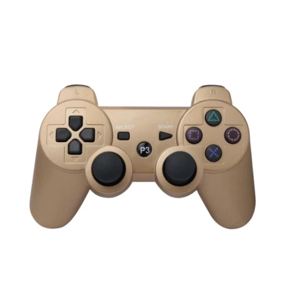 Cosmostech P3 Doubleshock PS3 Playstation 3 için Uyumlu Kablosuz Titreşimli Oyun Kolu Gamepad Joystick Controller Gold