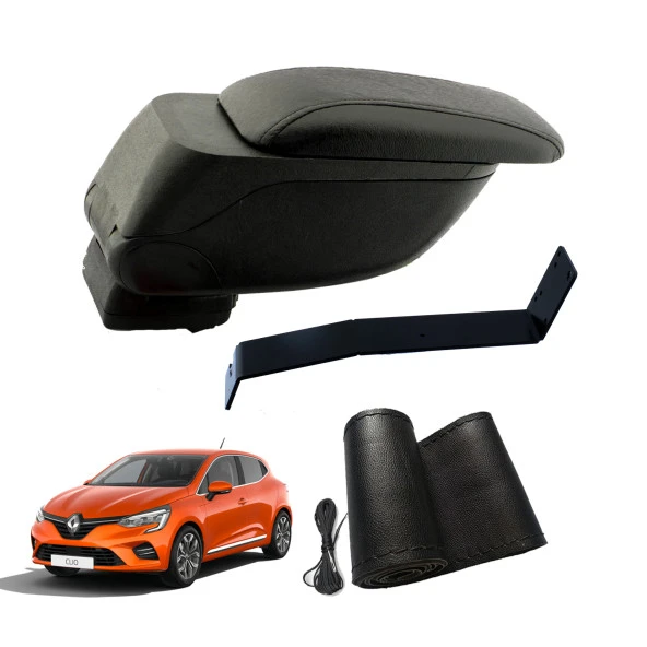 3 Tıkla Eko Set Renault Clio V 2024 Geniş Hacimli  Delmesiz Çelik Ayaklı  Kolçak ve Direksiyon Kılıfı