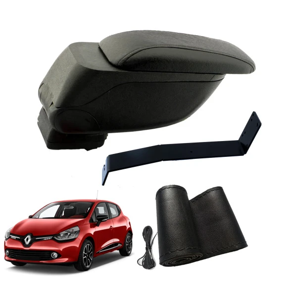 3 Tıkla Eko Set Renault Clio IV 2013 Geniş Hacimli  Delmesiz Çelik Ayaklı  Kolçak ve Direksiyon Kılıfı