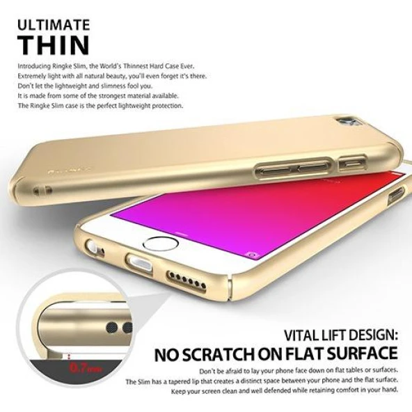 Ringke Slim iPhone 6S/6 Kılıf Orjinal - Rose Gold - Resim 9