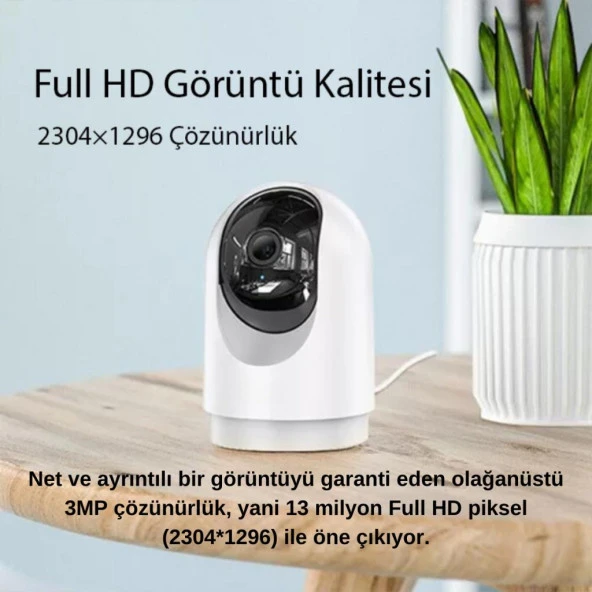 Polham HC Full HD Gece Görüşlü Wifi Bağlantılı CCTV-PTZ İç Mekan Ses Görüntü Güvenlik Kamerası, İP65 - 2
