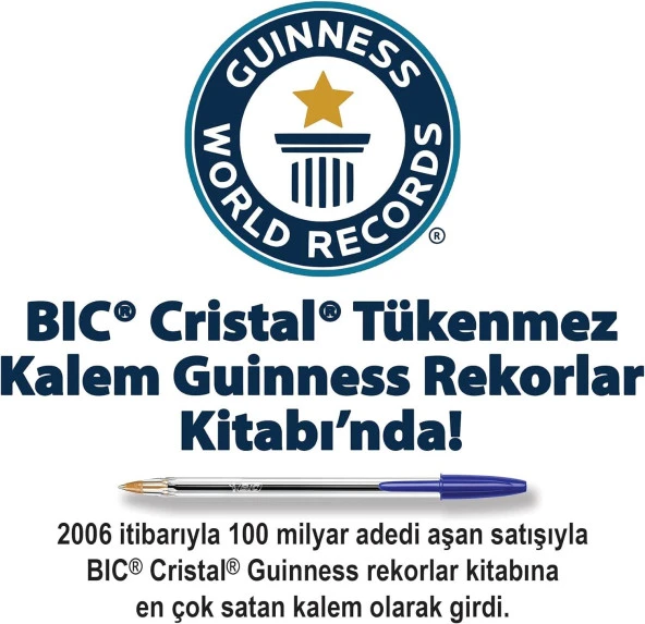 Bic Cristal Original Medium Tükenmez Kalem 10 Lu Mavi - 8