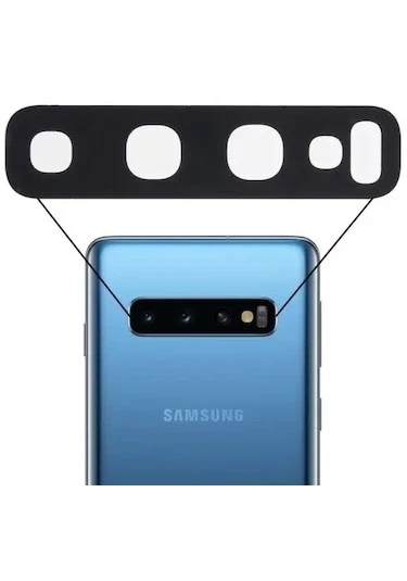 Samsung Uyumlu Galaxy S10 Plus Kamera Camı Siyah