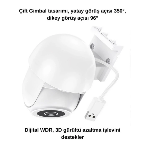 Coofbe Full HD 2304*1296 Çift Yönlü Hoparlör Renkli Gece Görüşlü Akıllı Kamera CCTV Güvenlik Kamerası - 4