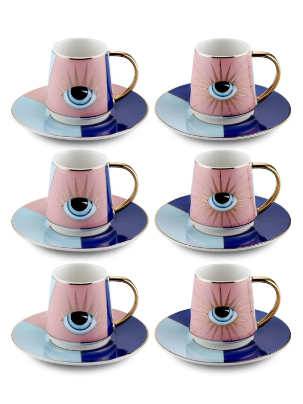 The Mia Eye Türk Kahvesi Fincan Takımı 6 Kişilik CUP0057 - 2