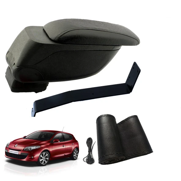 3 Tıkla Eko Set Renault Megane III 2012 Geniş Hacimli  Delmesiz Çelik Ayaklı  Kolçak ve Direksiyon Kılıfı