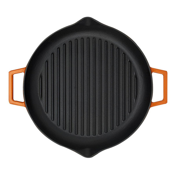 Lava Döküm 26 cm Metal Kulplu Yuvarlak Turuncu Izgara Tava - 3