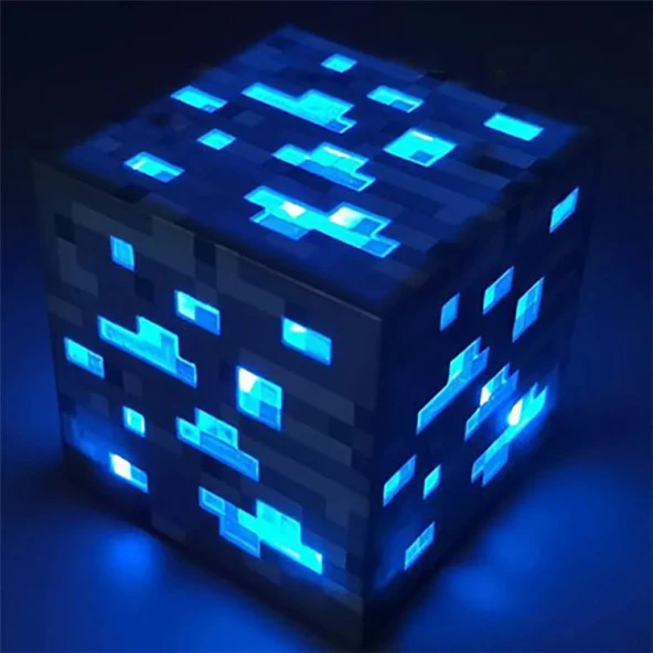 Minecraft Maden Lambası Mavi Şarjlı Kablosuz