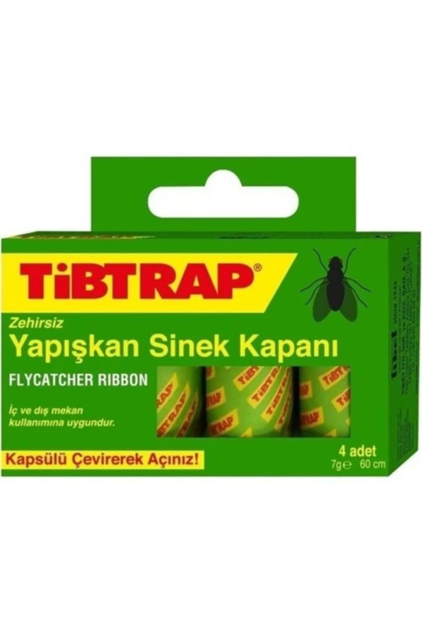 TİPTRAP Tibtrap Yapışkan Karasinek Tuzağı Sinek Bandı 4'lü Paket