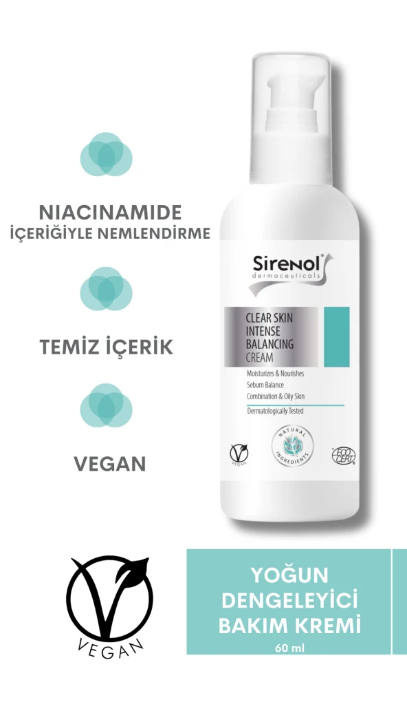 Sirenol Natural Siyah Nokta Ve Sivilce Karşıtı Niacinamide Cilt Bakım Seti  60 mL / 300 mL