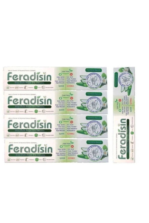 Feradisin Diş Macunu Aloe Vera Özlü 5 Li Set