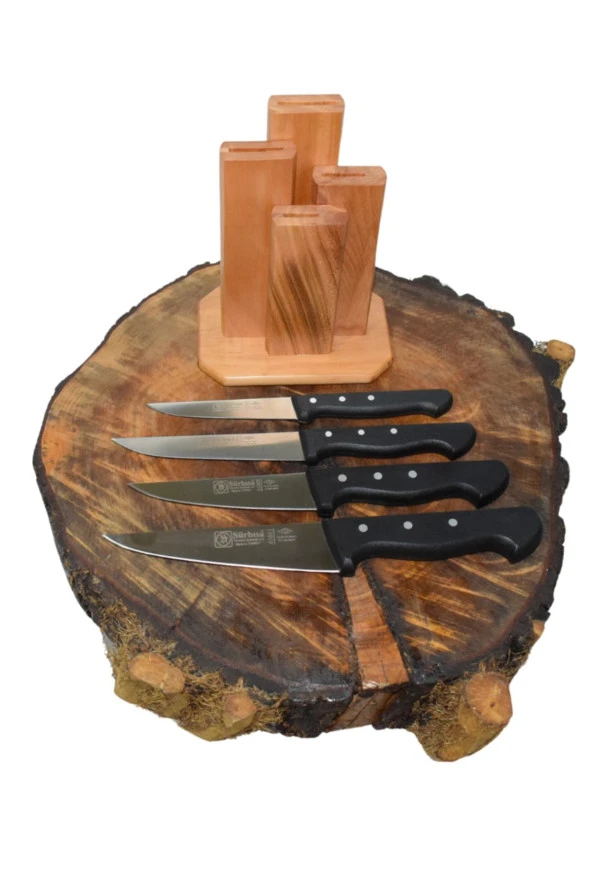 Dik Kütüklü Günlük Kullanım Mutfak Bıçak Seti ve Soyacak ürün görseli
