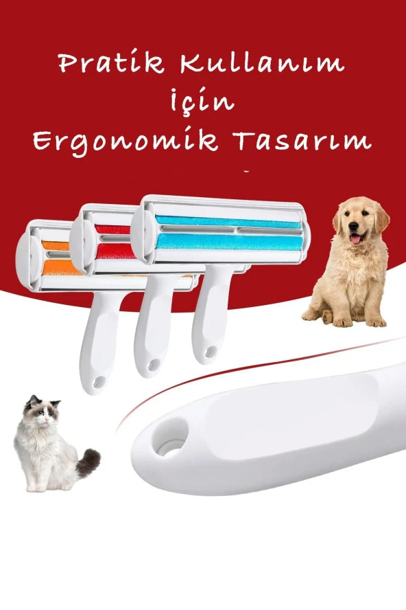Hazneli Kedi Köpek Evcil Hayvan Kazak Kıyafet Elbise Halı Yatak Tüy Temizleyici Kıl Toz Toplayıcı - 3