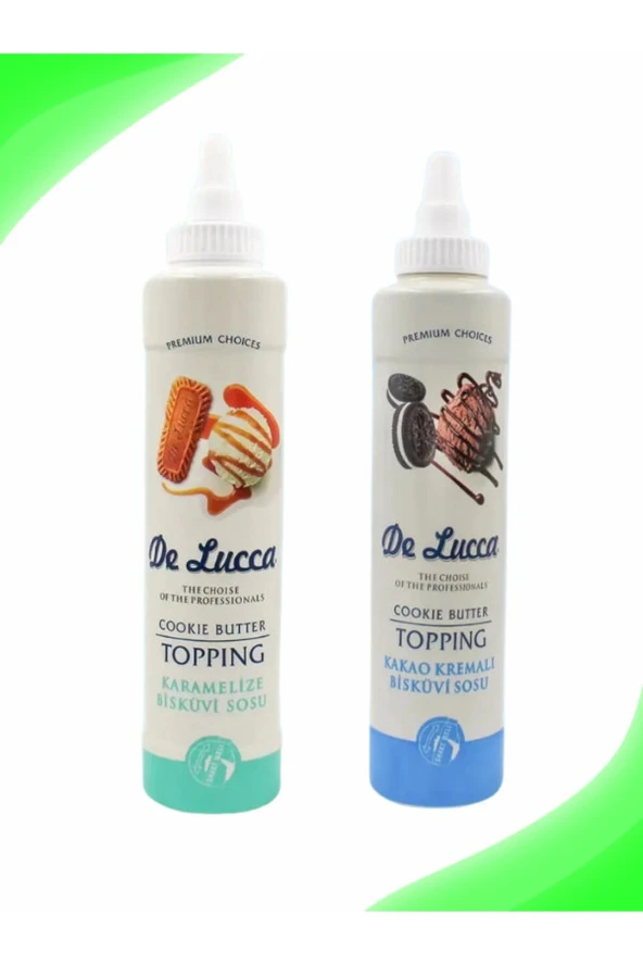 Topping Sos 2 Adet Delucca (Karamelize , Kakao Kreması Bisküvi Sosu 650 Gr)