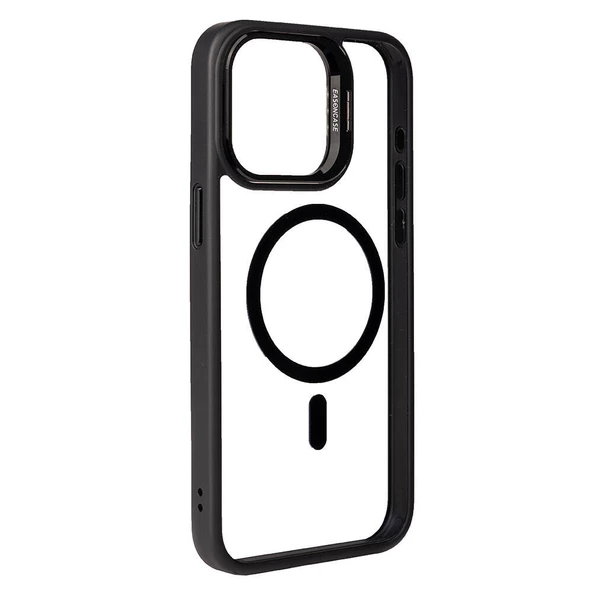 Vendas iPhone 15 Pro Kılıf Magsafe Wireless Şarj Özellikli Standlı Zore Magsafe Klon Lensli Kapak - 10