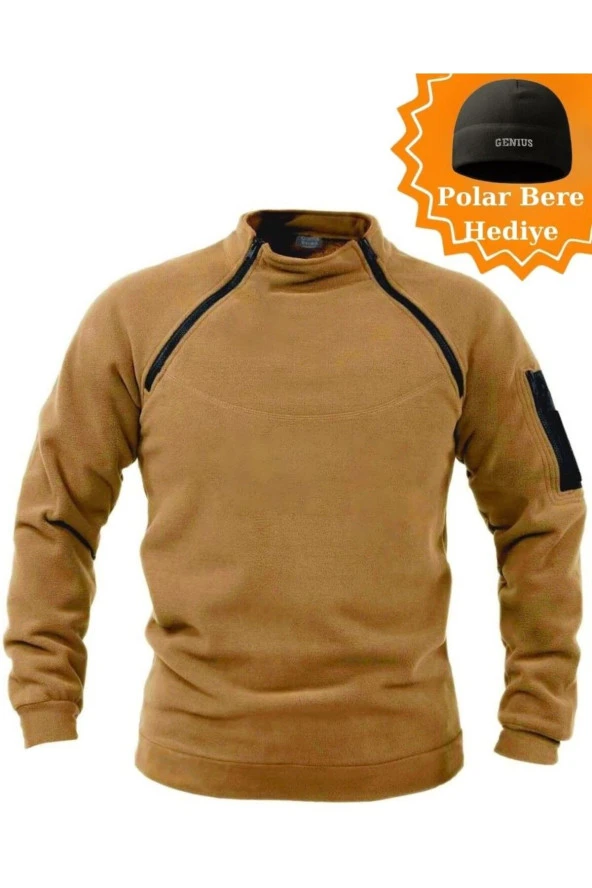 Store Erkek Polar Outdoor Fermuarlı Kombat Tactical Cepli Polar