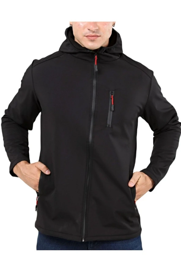 Store Erkek Softshell Mont Içi Polarlı Su Ve Rüzgar Geçirmez Outdoor Spor Mont 3 Cepli