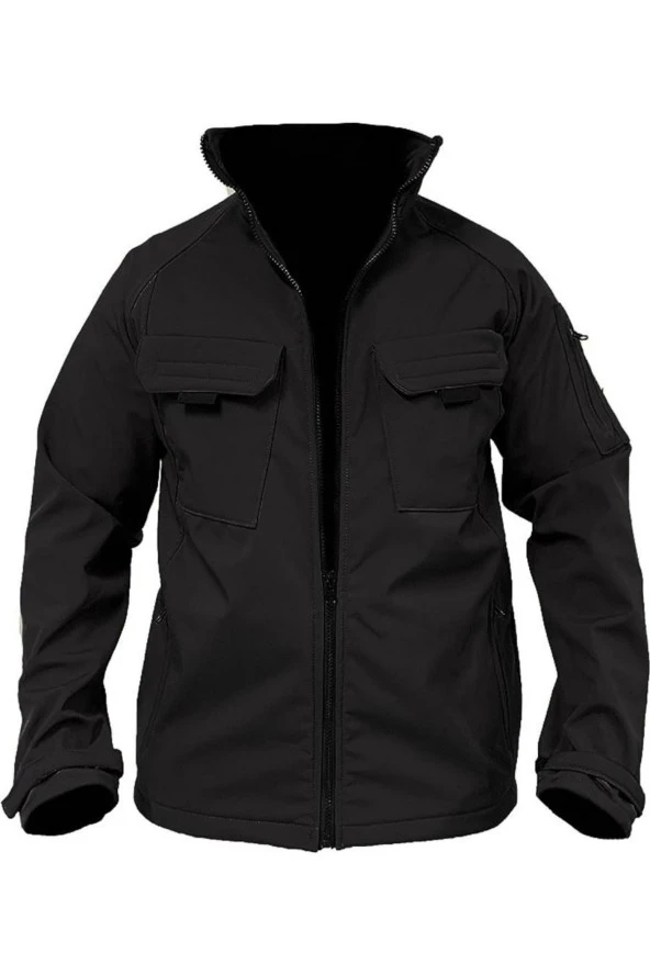 Store Erkek Softshell Spor Mont Içi Polarlı Su Ve Rüzgar Geçirmez Cepli Outdoor Combat Mont